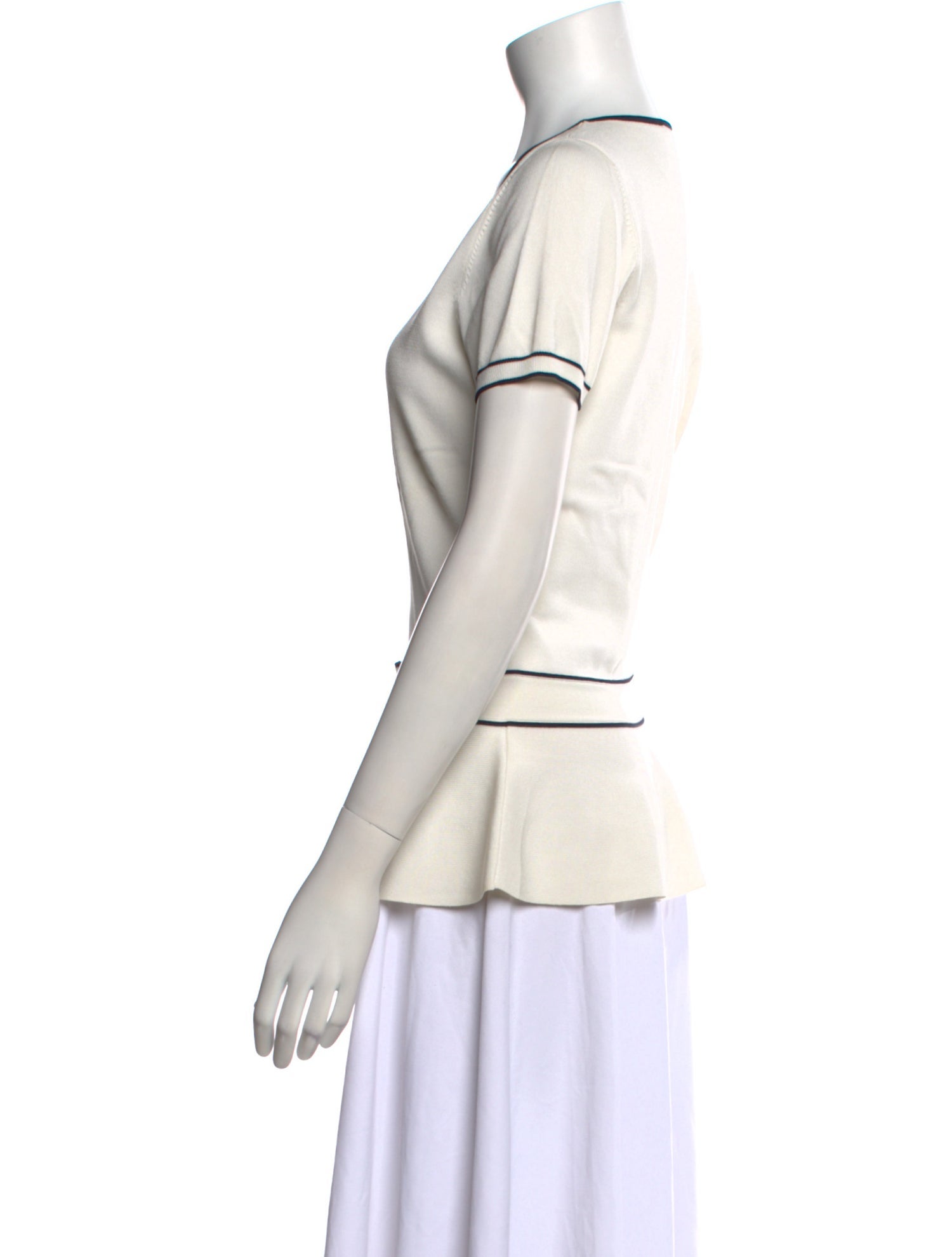 CH Carolina Herrera Scoop Neck Short Sleeve Top