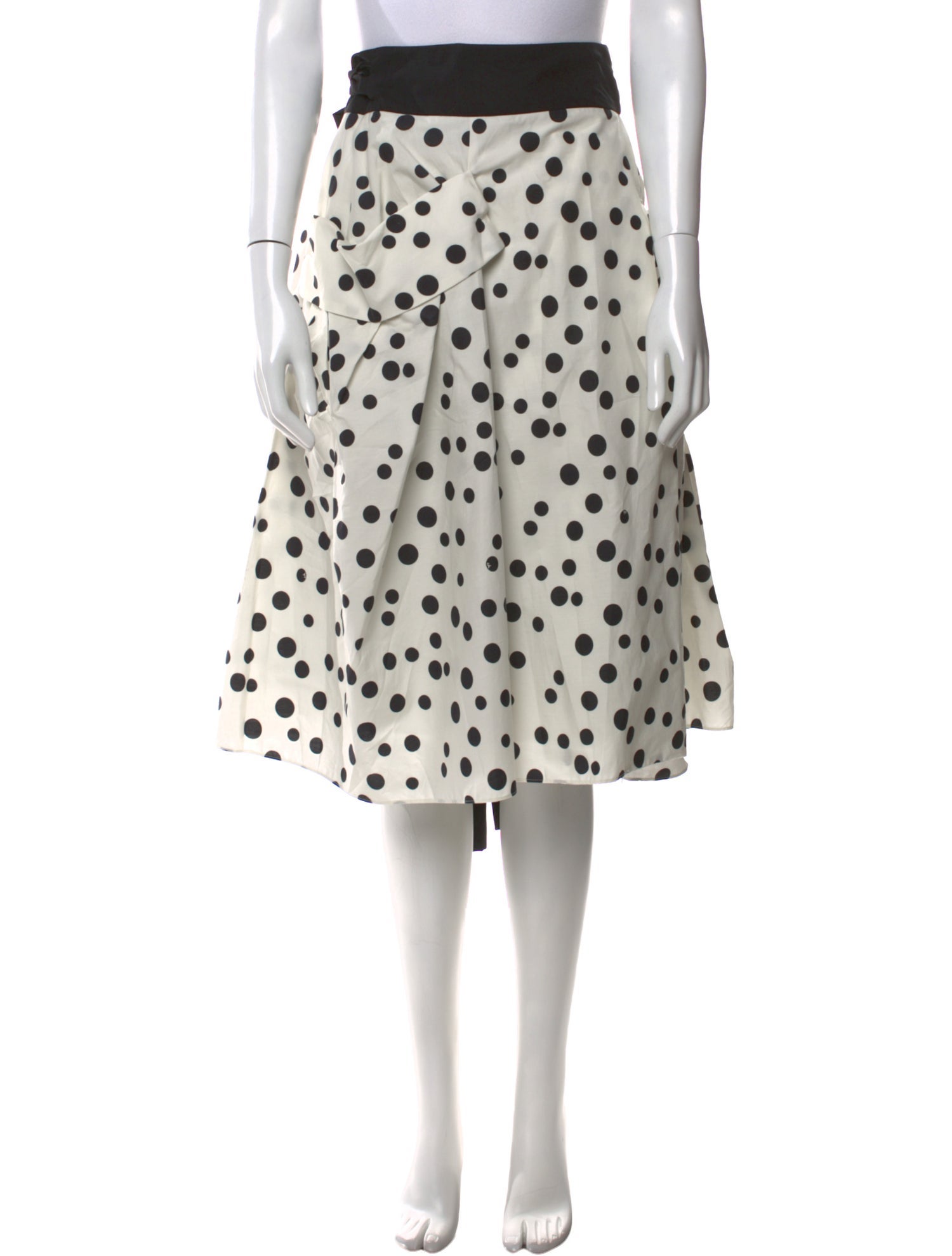 CH Carolina Herrera Polka Dot Print Midi Length Skirt