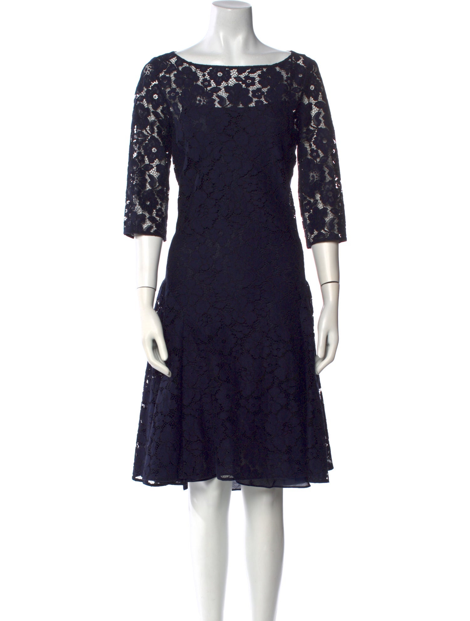 CH Carolina Herrera Lace Pattern Knee-Length Dress