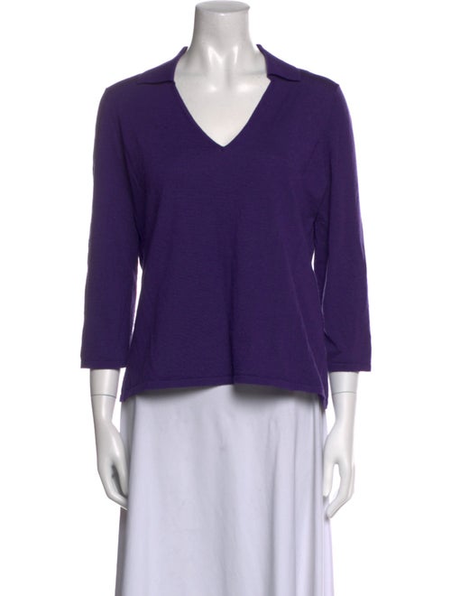 CH Carolina Herrera Silk V-Neck Sweater