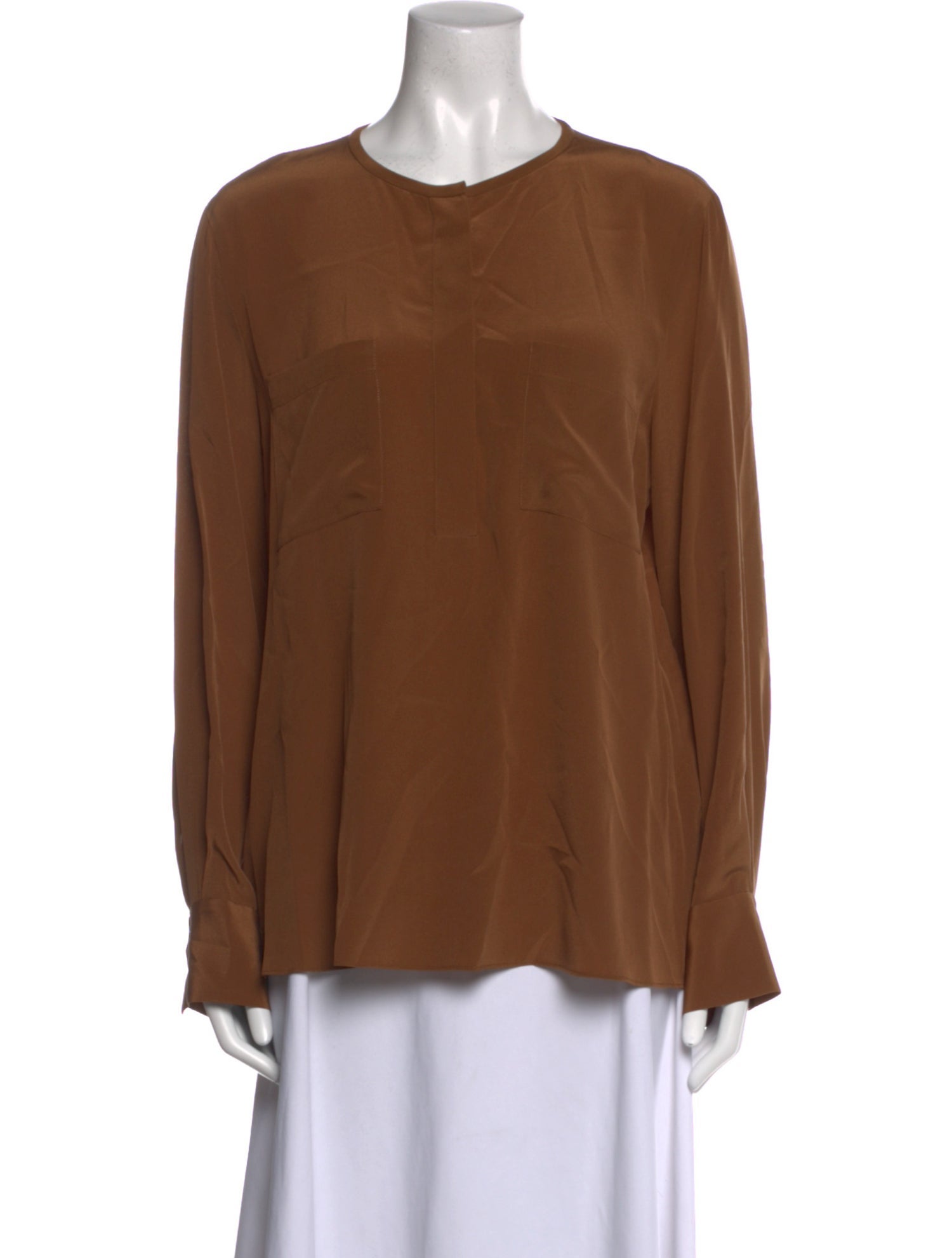 CH Carolina Herrera Silk Crew Neck Blouse