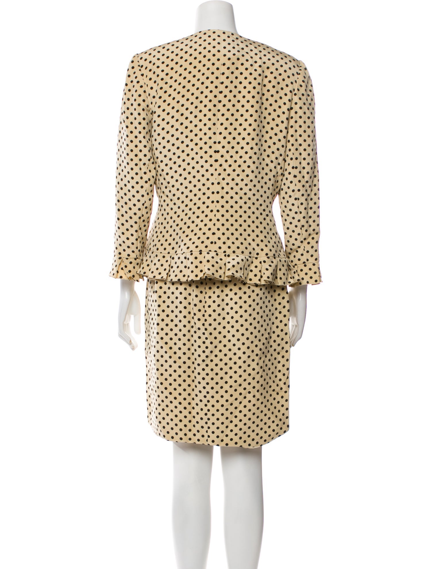 Carolina Herrera Silk Polka Dot Print Skirt Set