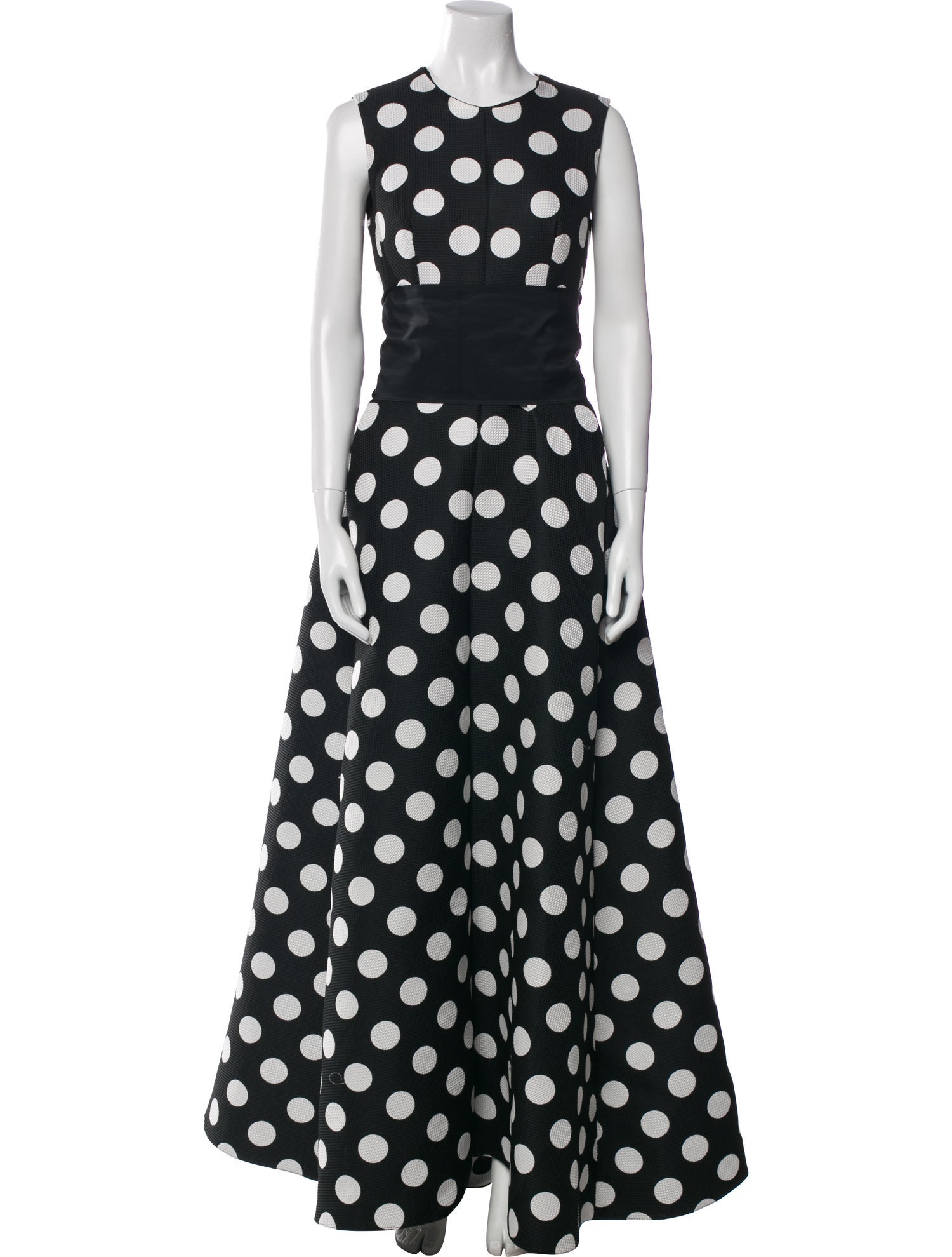 CH Carolina Herrera Polka Dot Print Long Dress