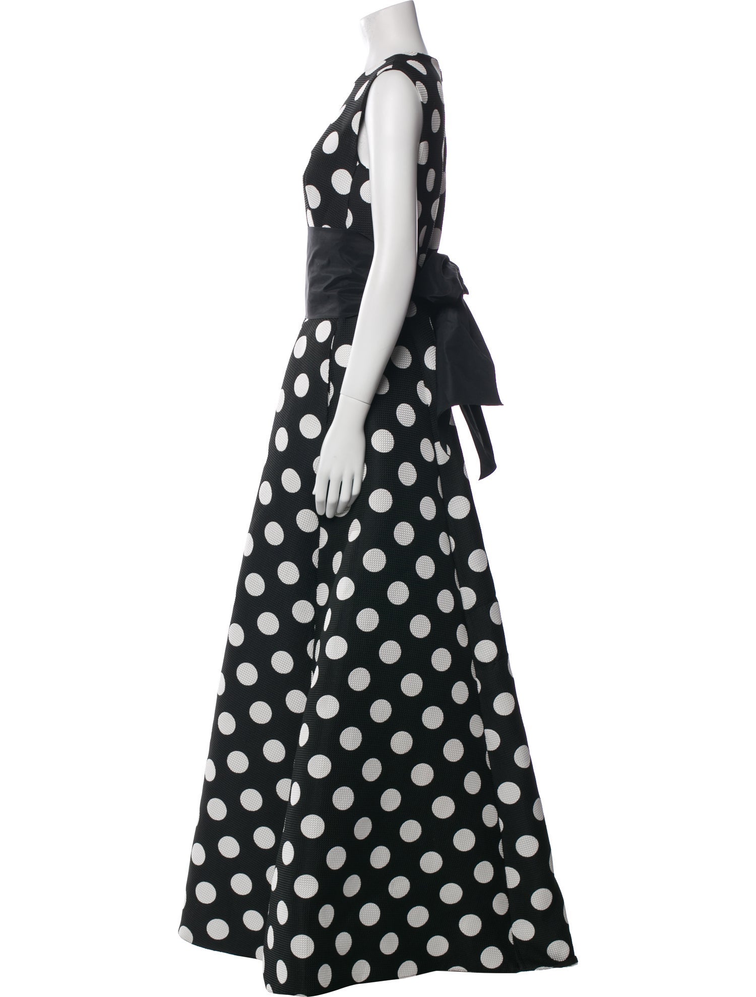 CH Carolina Herrera Polka Dot Print Long Dress