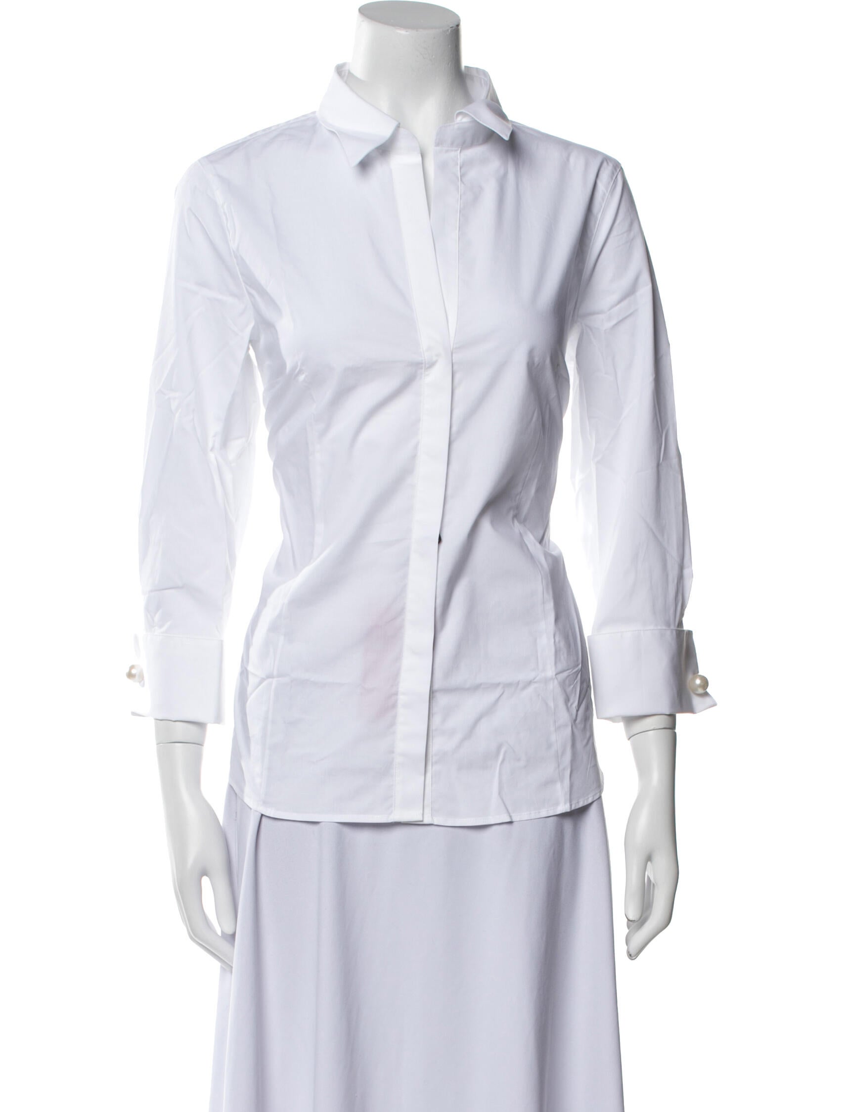 CH Carolina Herrera Three-Quarter Sleeve Button-Up Top w/ Tags