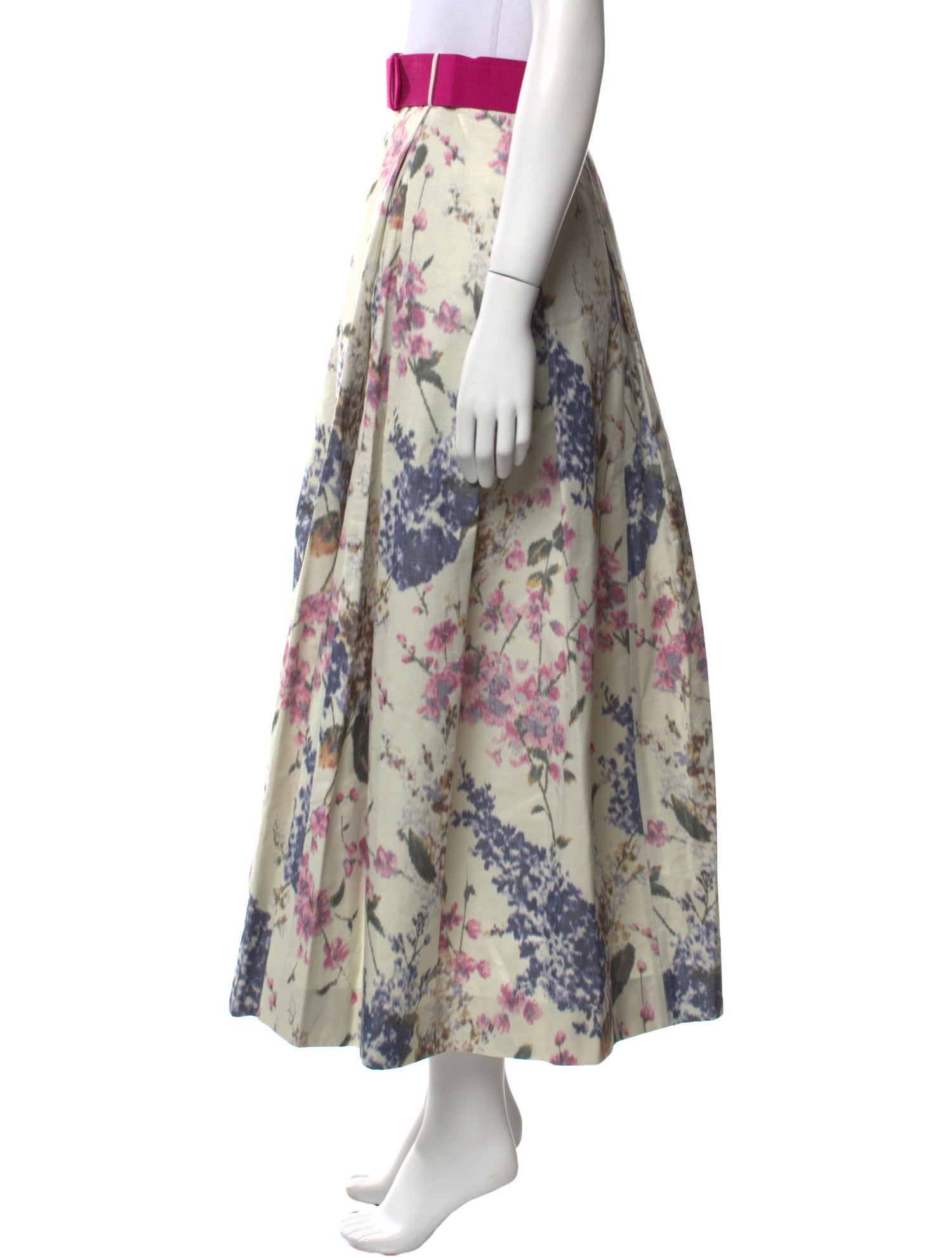 CH Carolina Herrera Floral Print Midi Length Skirt w/ Tags