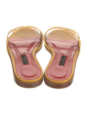 CH Carolina Herrera Leather Cutout Accent Slides