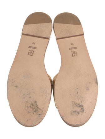 CH Carolina Herrera Leather Cutout Accent Slides