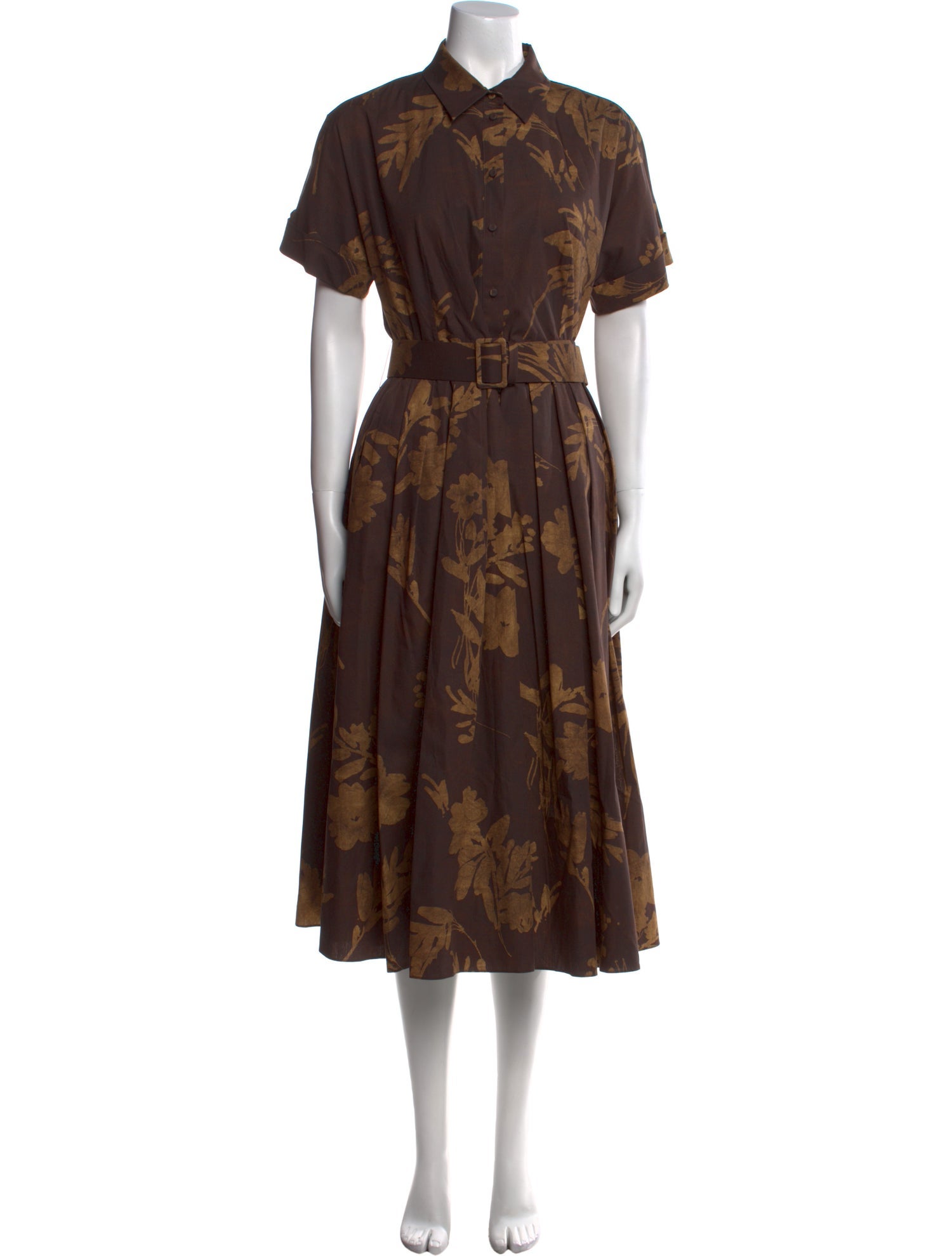 CH Carolina Herrera Floral Print Midi Length Dress