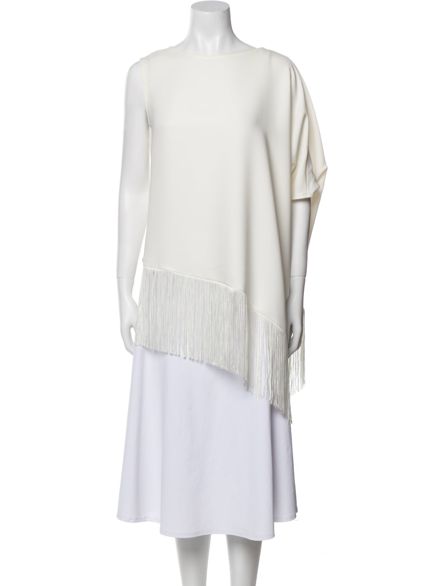 CH Carolina Herrera Bateau Neckline Three-Quarter Sleeve Tunic