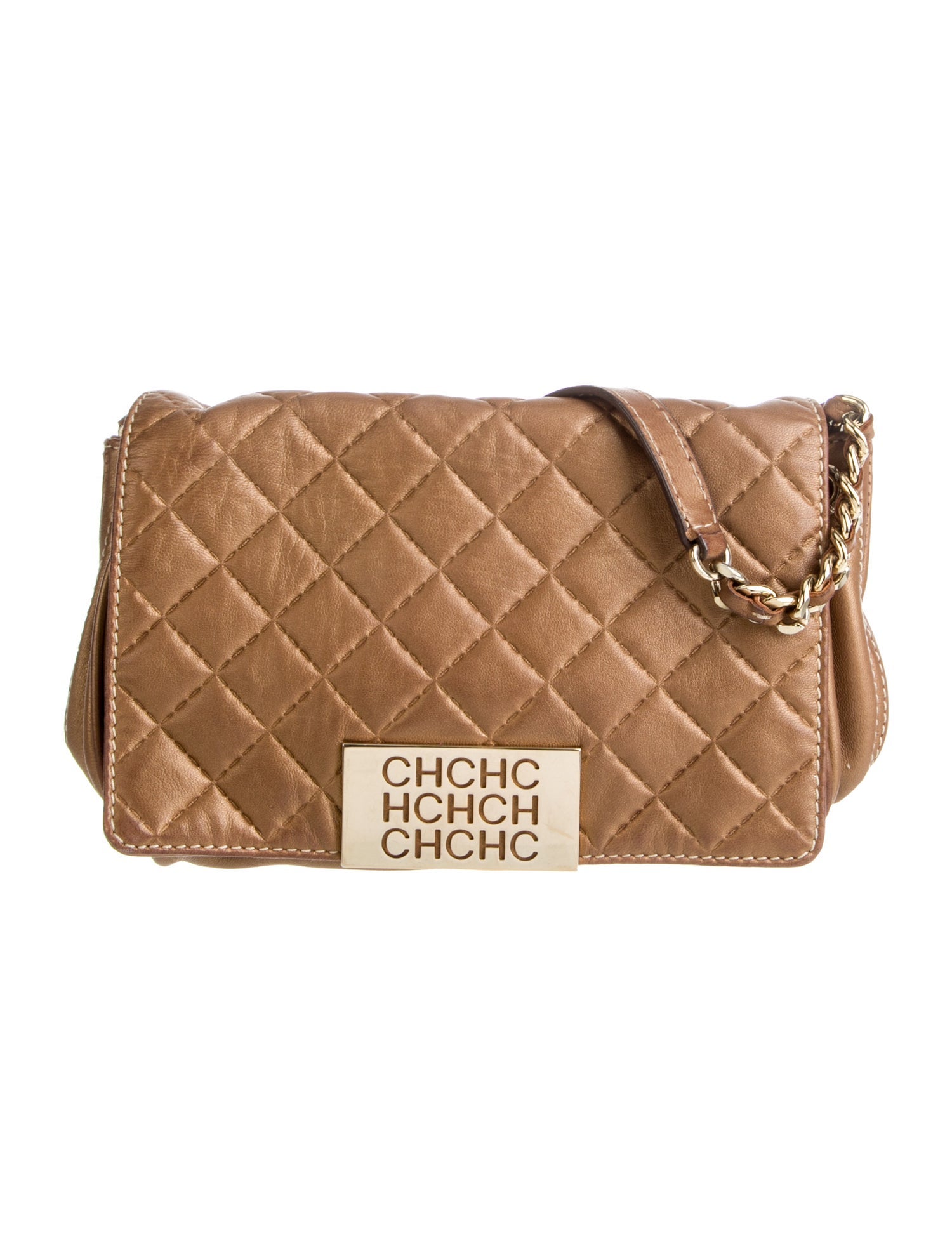 CH Carolina Herrera Leather Top Handle Bag