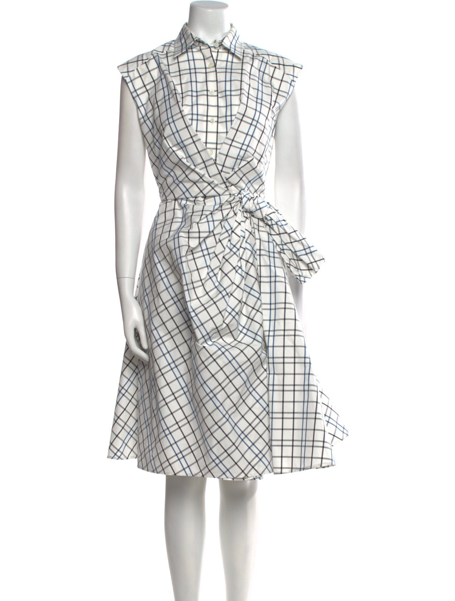 CH Carolina Herrera Plaid Print Knee-Length Dress