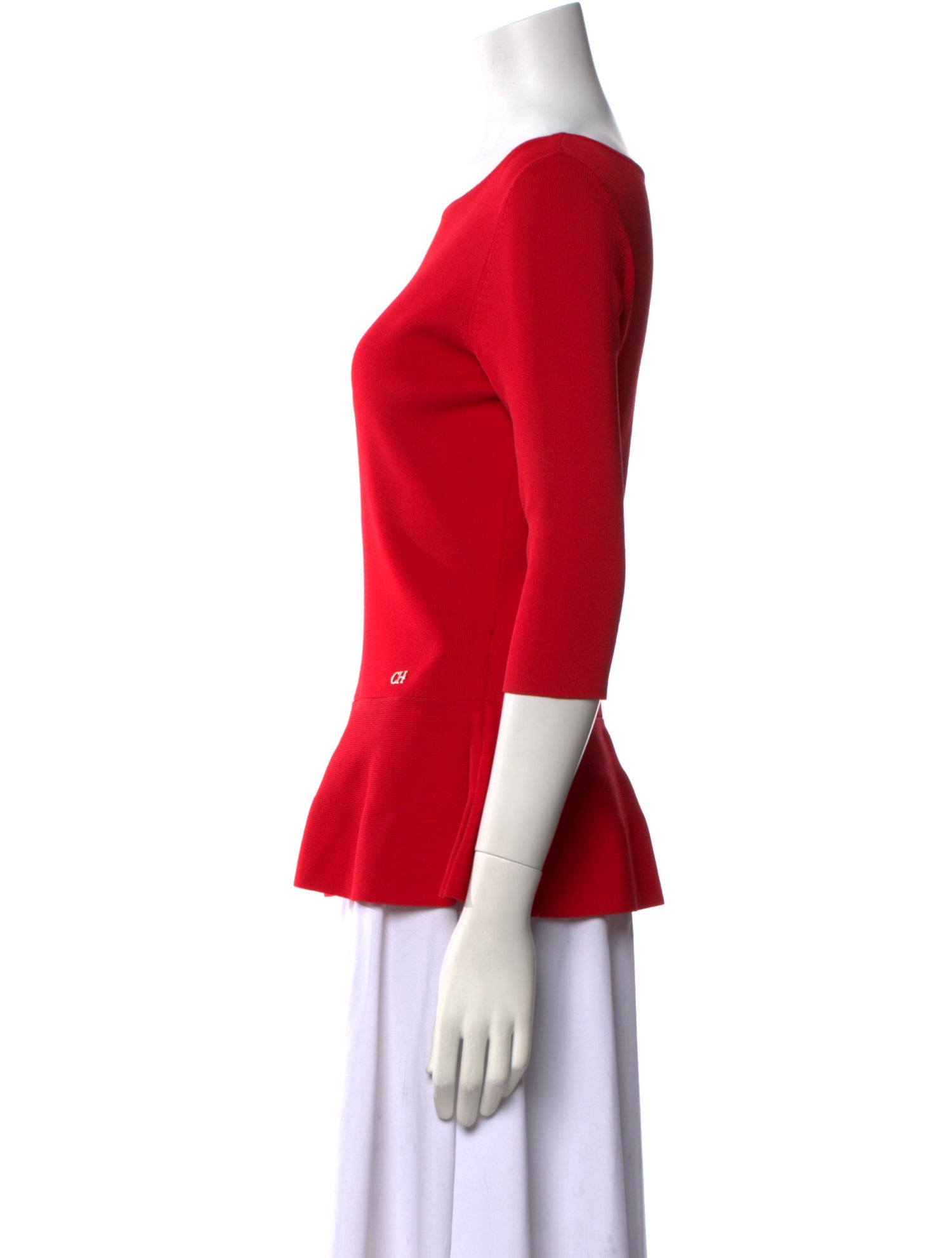 CH Carolina Herrera Wool Bateau Neckline Sweater