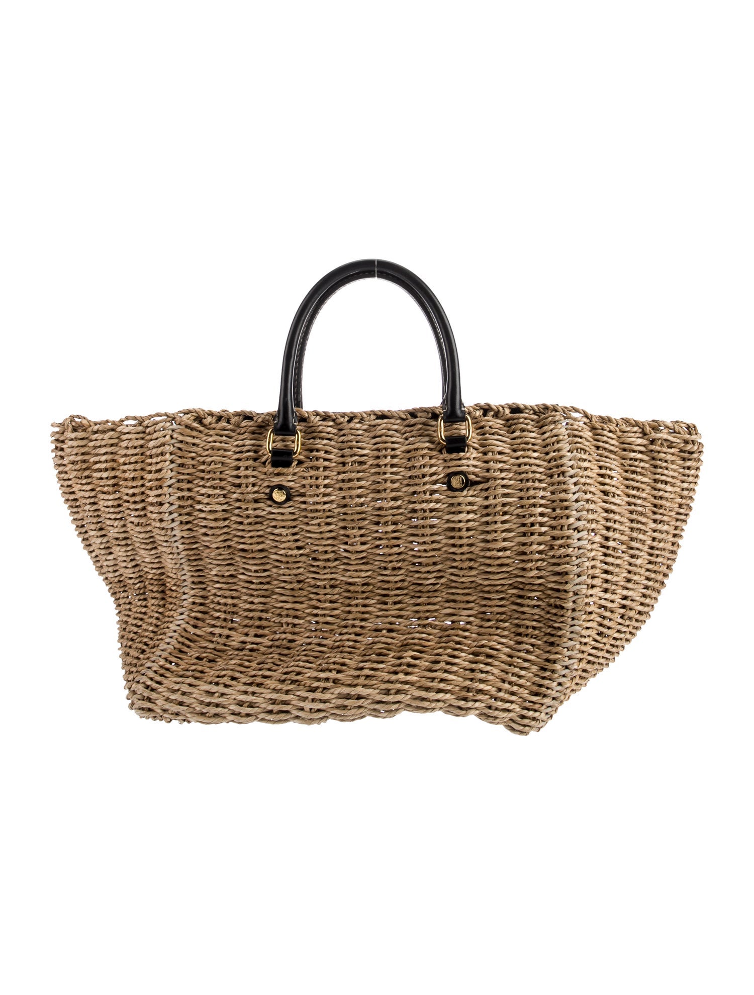 CH Carolina Herrera Raffia Top Handle Bag