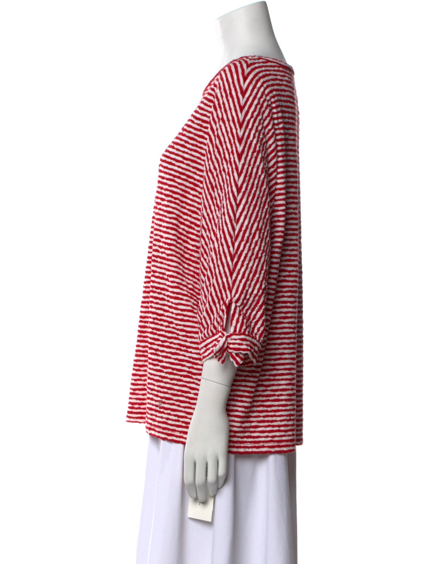 CH Carolina Herrera Striped Bateau Neckline Blouse