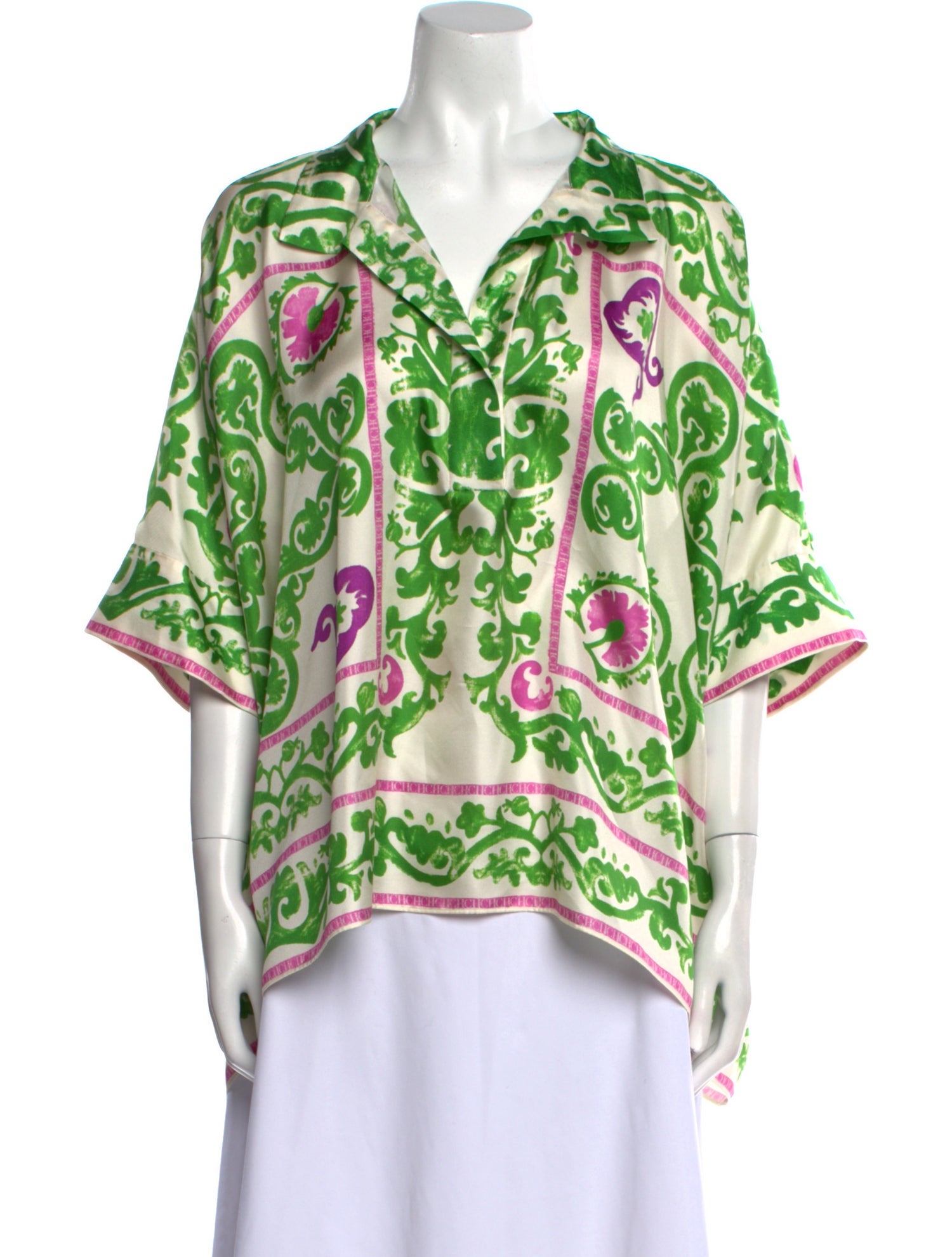 CH Carolina Herrera Silk Printed Blouse