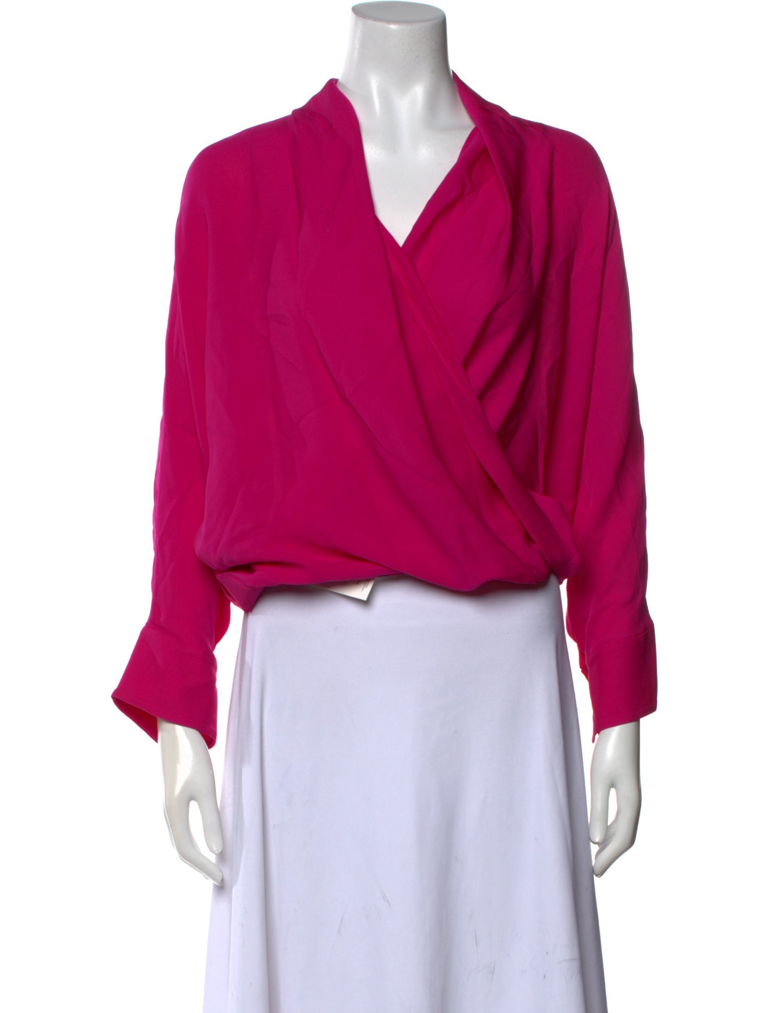 CH Carolina Herrera Silk V-Neck Crop Top w/ Tags