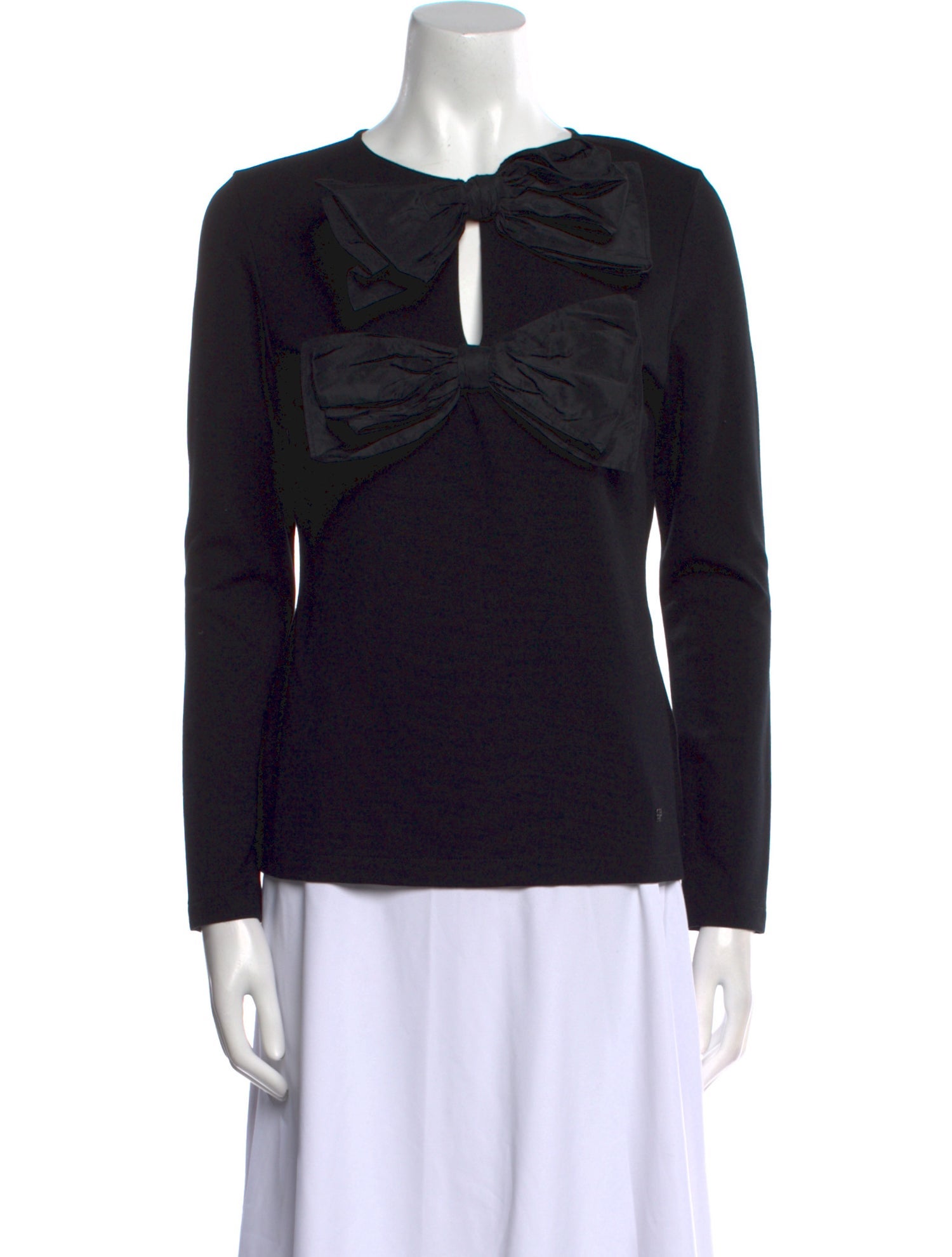 CH Carolina Herrera V-Neck Long Sleeve Top