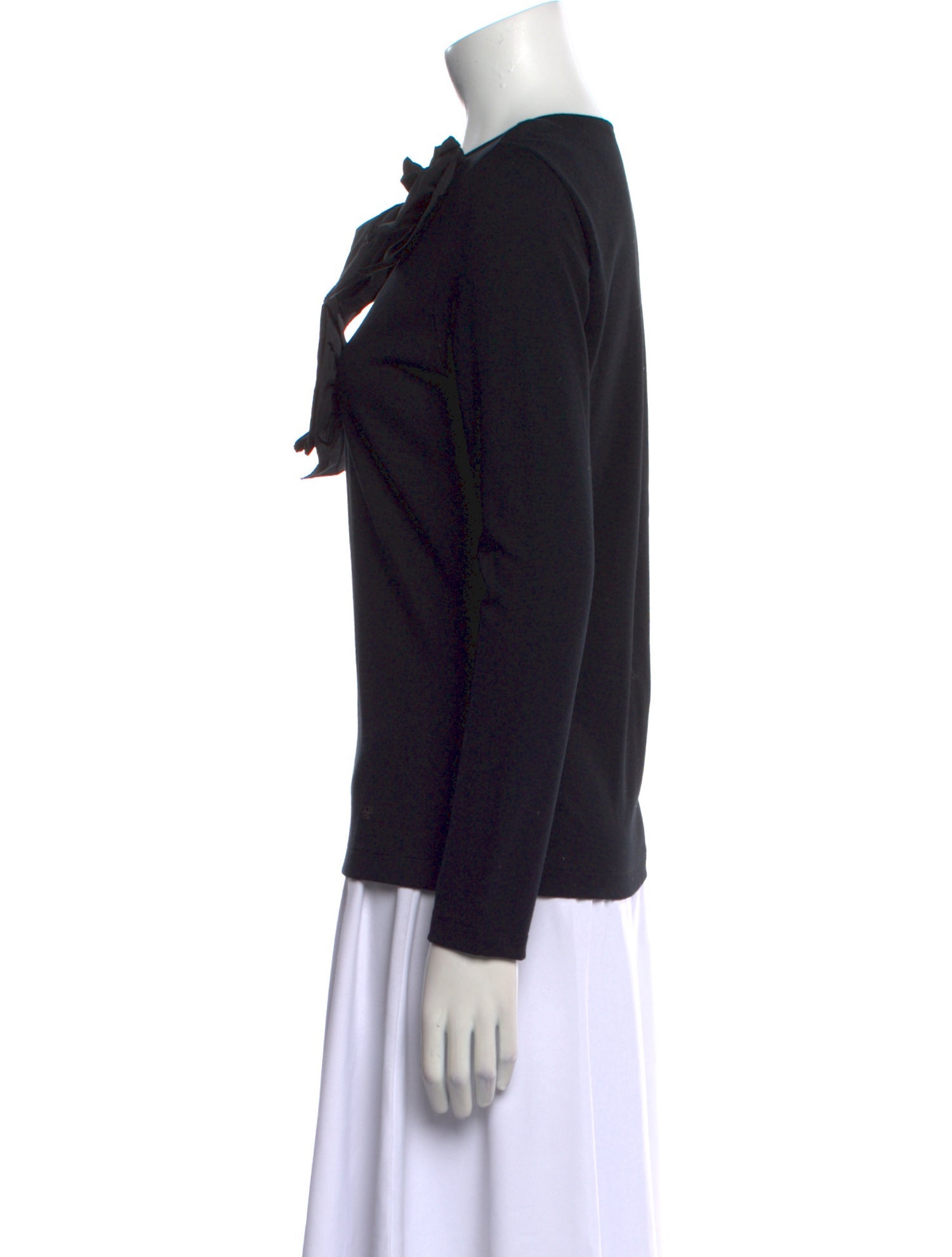 CH Carolina Herrera V-Neck Long Sleeve Top