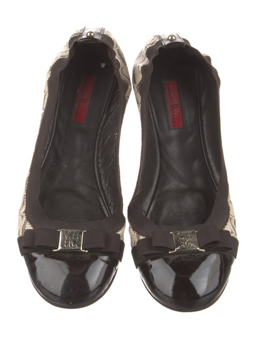 CH Carolina Herrera Leather Printed Ballet Flats