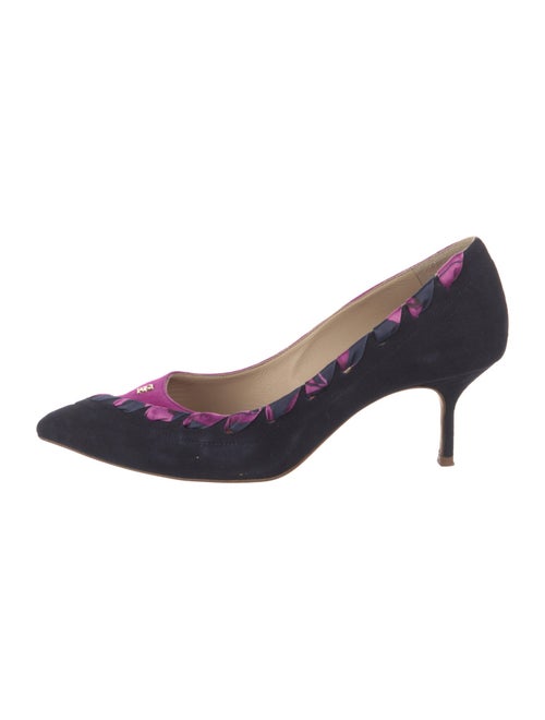 CH Carolina Herrera Suede Printed Pumps