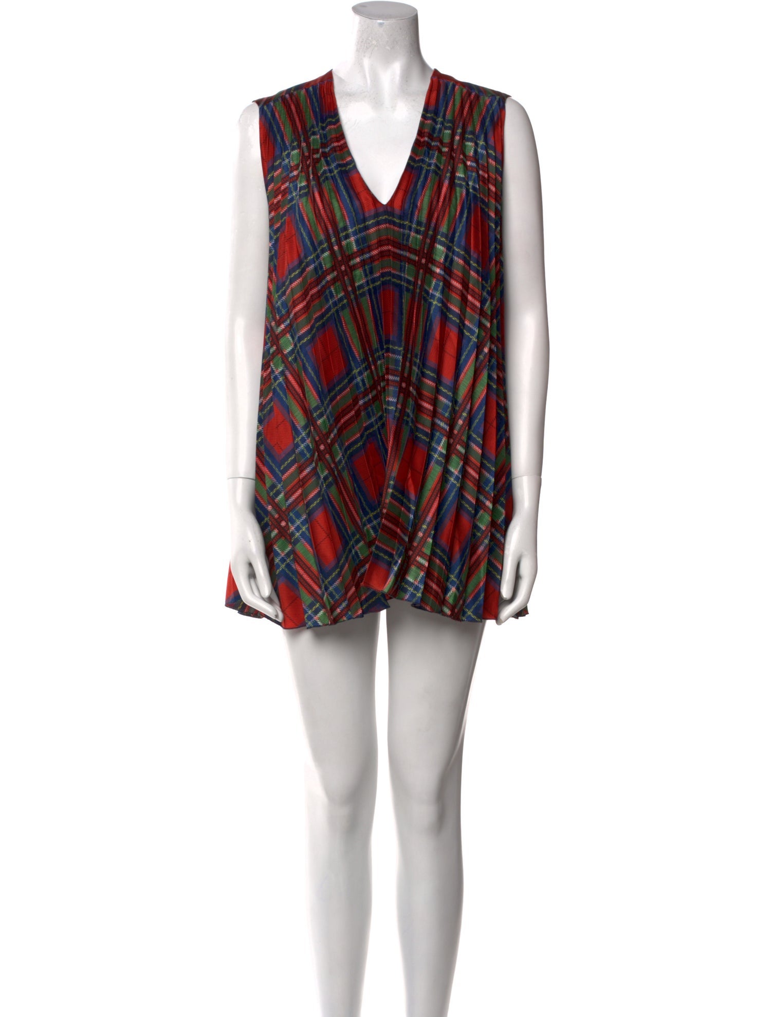 CH Carolina Herrera Plaid Print Mini Dress