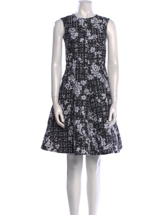 CH Carolina Herrera Floral Print Knee-Length Dress