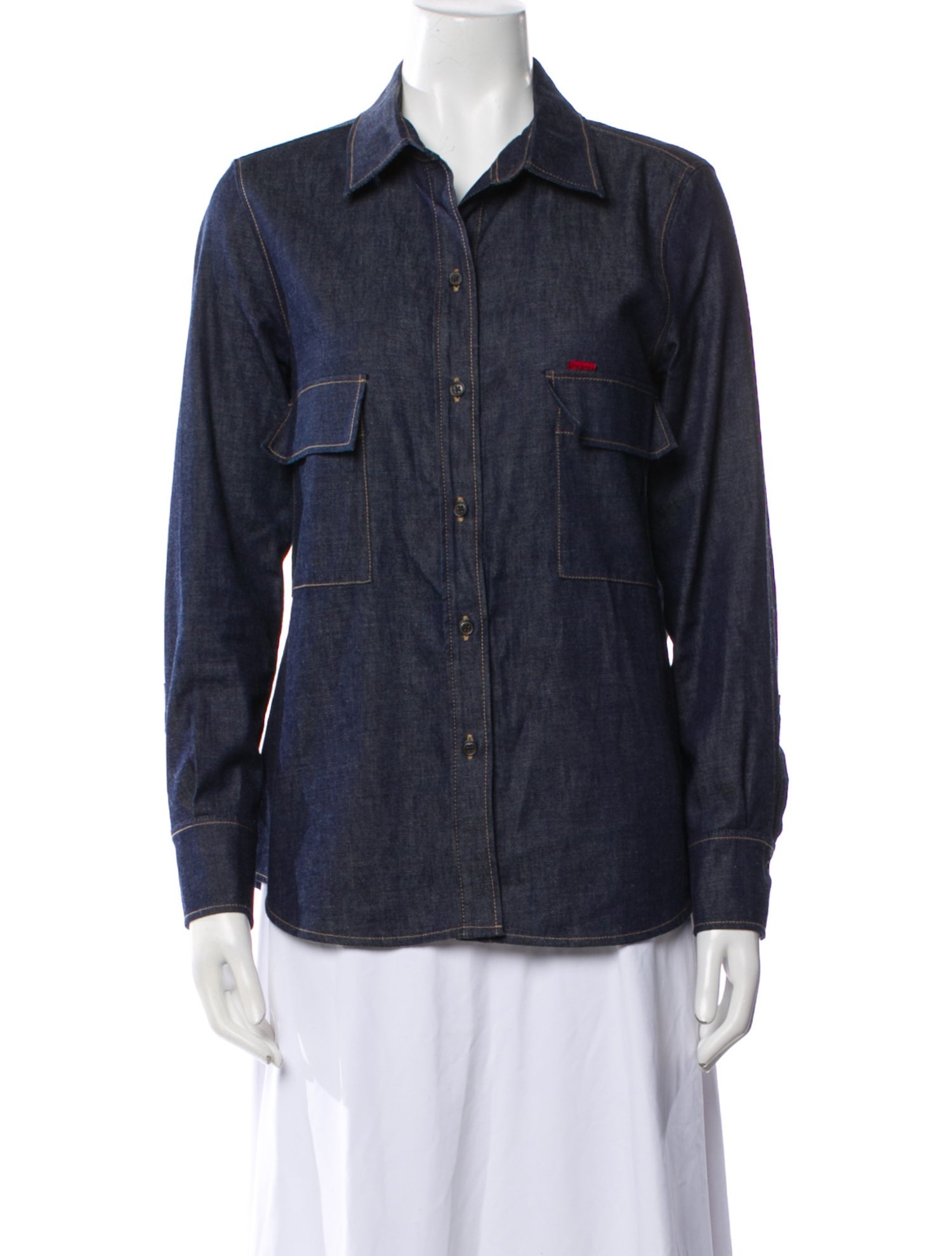 CH Carolina Herrera Long Sleeve Button-Up Top