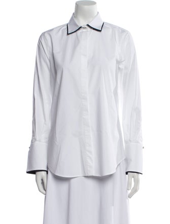 CH Carolina Herrera Long Sleeve Button-Up Top