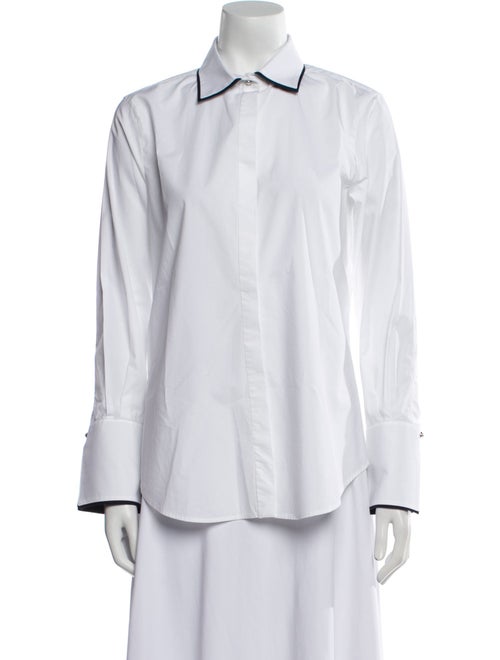 CH Carolina Herrera Long Sleeve Button-Up Top