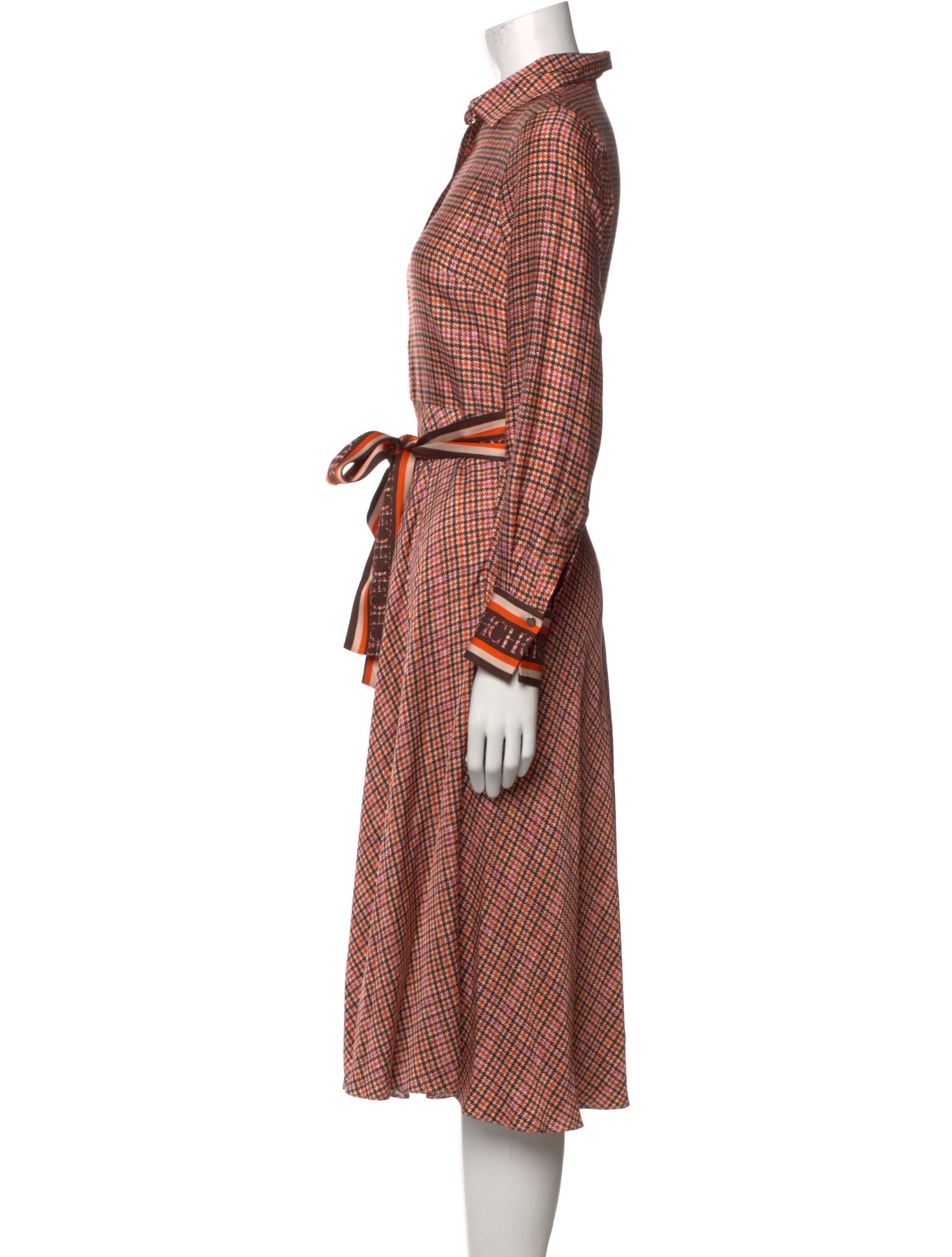 CH Carolina Herrera Plaid Print Midi Length Dress