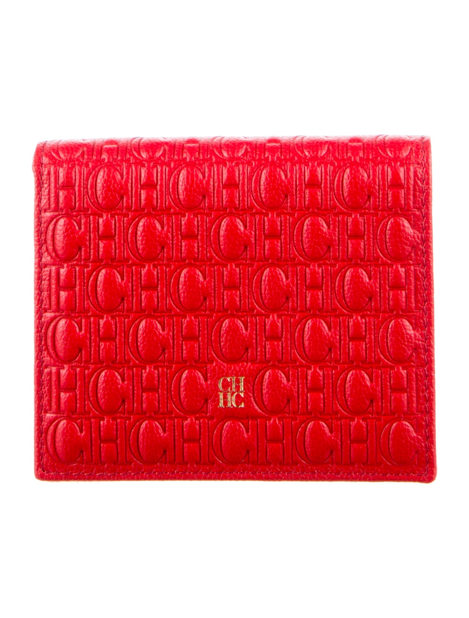 CH Carolina Herrera Leather Printed Compact Wallet