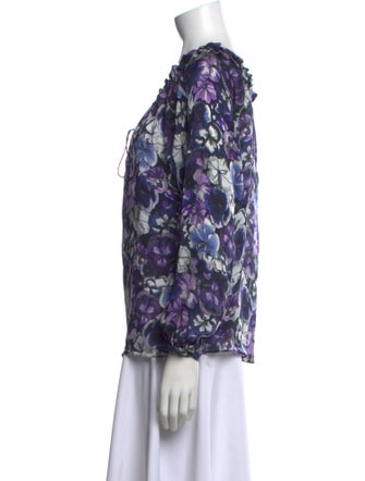 CH Carolina Herrera Silk Floral Print Blouse