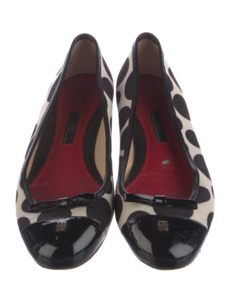 CH Carolina Herrera Canvas Polka Dot Print Ballet Flats