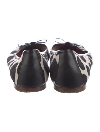 CH Carolina Herrera Canvas Polka Dot Print Ballet Flats