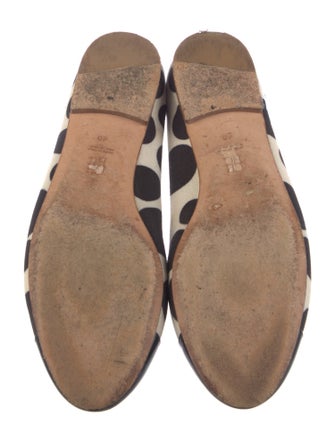 CH Carolina Herrera Canvas Polka Dot Print Ballet Flats