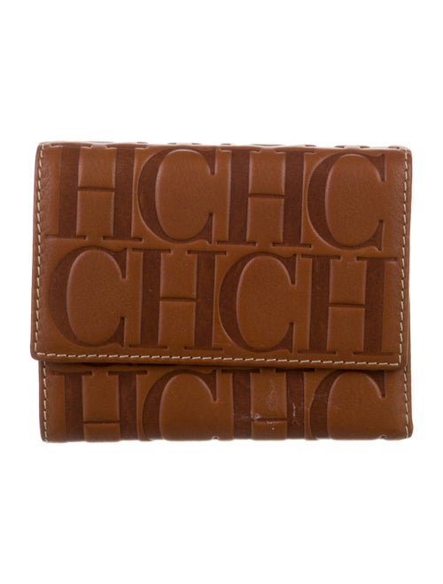 CH Carolina Herrera Leather Printed Compact Wallet