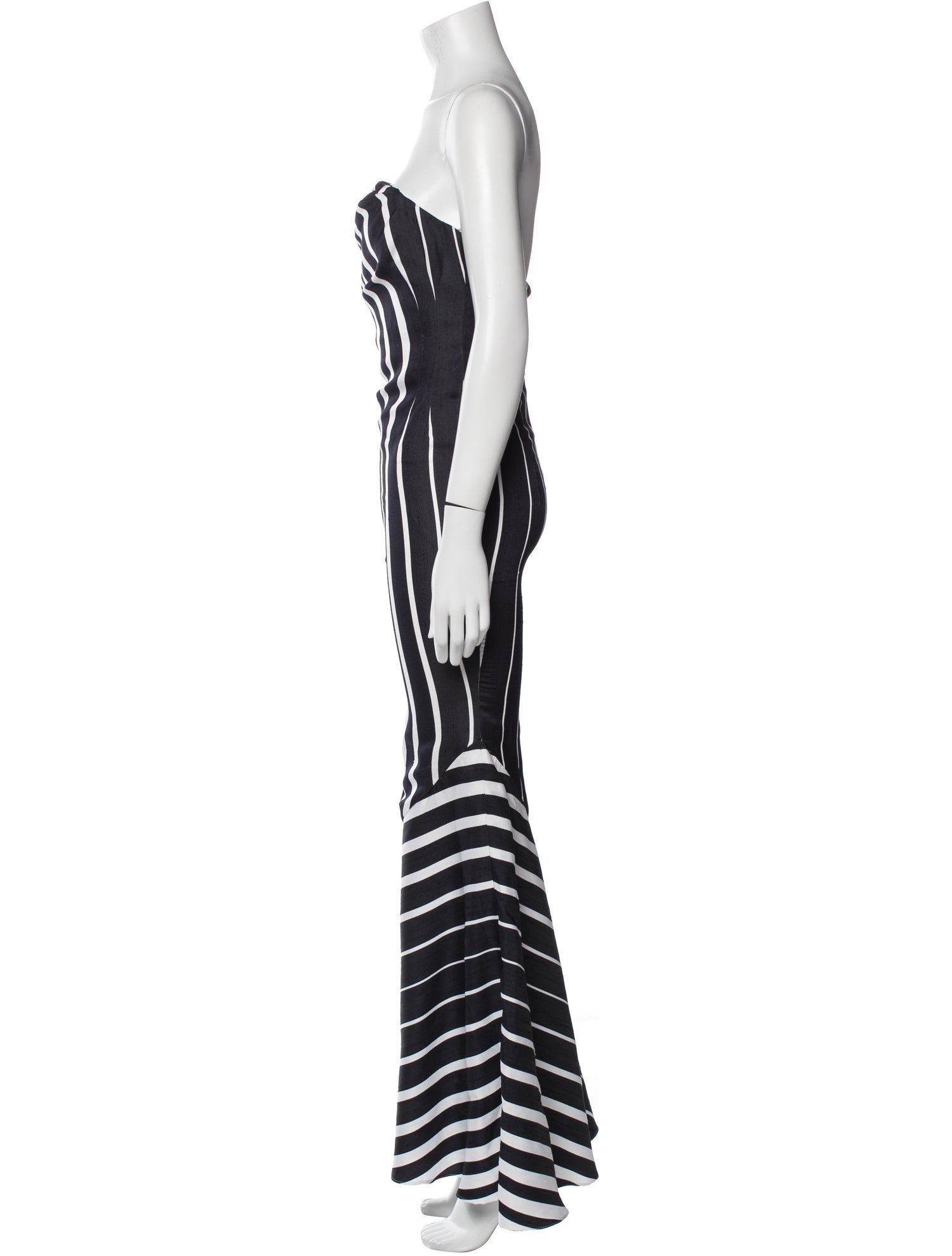 CH Carolina Herrera Striped Long Dress