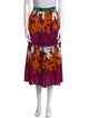 CH Carolina Herrera Floral Print Midi Length Skirt