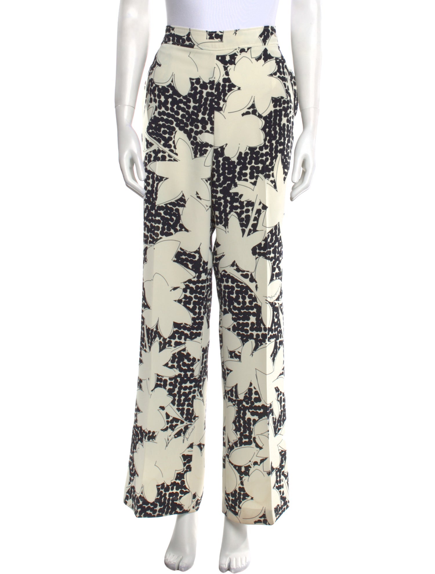 CH Carolina Herrera Floral Print Wide Leg Pants