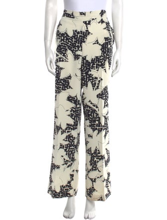 CH Carolina Herrera Floral Print Wide Leg Pants