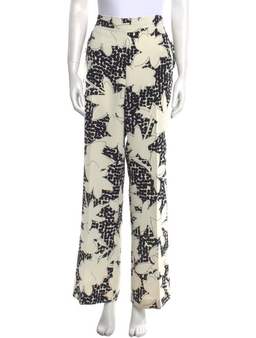 CH Carolina Herrera Floral Print Wide Leg Pants
