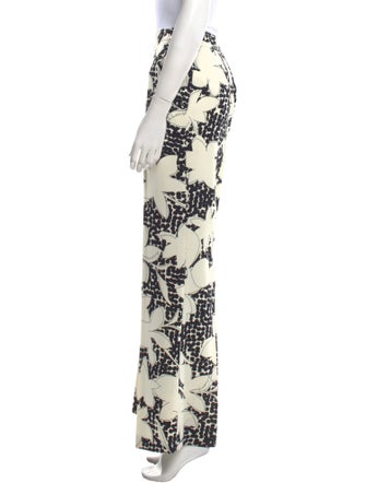 CH Carolina Herrera Floral Print Wide Leg Pants