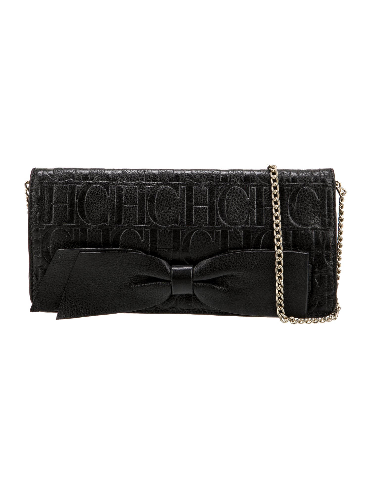 CH Carolina Herrera Embossed Leather Clutch