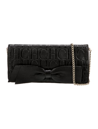 CH Carolina Herrera Embossed Leather Clutch