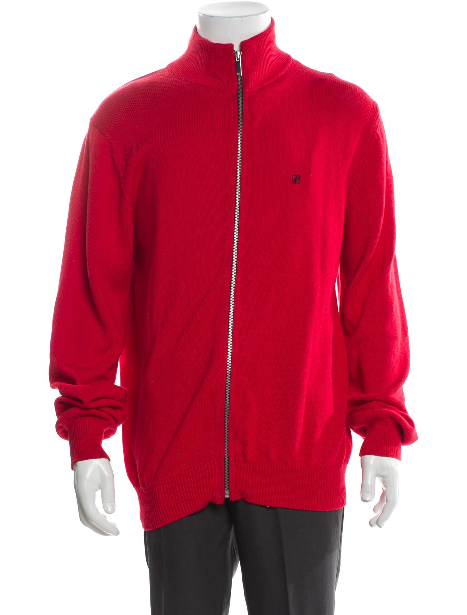 CH Carolina Herrera Mock Neck Long Sleeve Cardigan