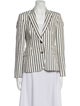 CH Carolina Herrera Linen Striped Blazer
