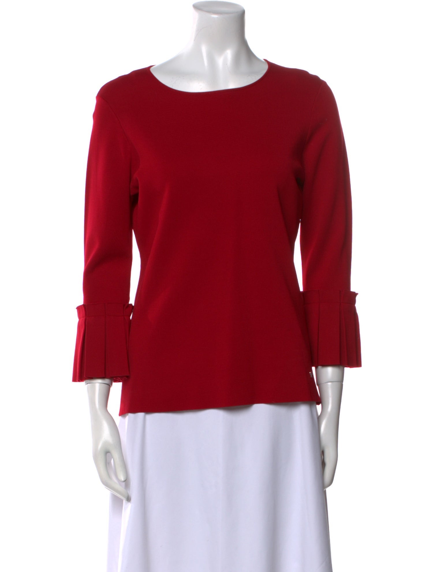 CH Carolina Herrera Scoop Neck Three-Quarter Sleeve Top