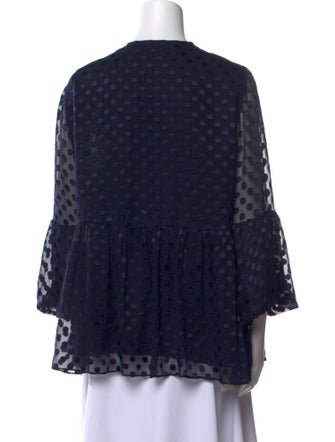 CH Carolina Herrera Silk Polka Dot Print Blouse