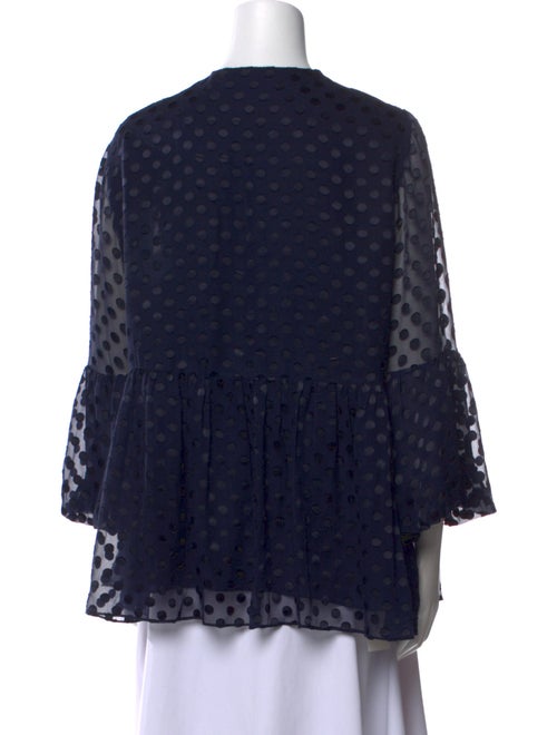 CH Carolina Herrera Silk Polka Dot Print Blouse